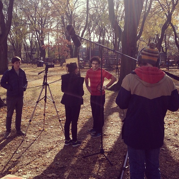 A behind-the-scenes look at shooting the Kickstarter video. Photo by Justina